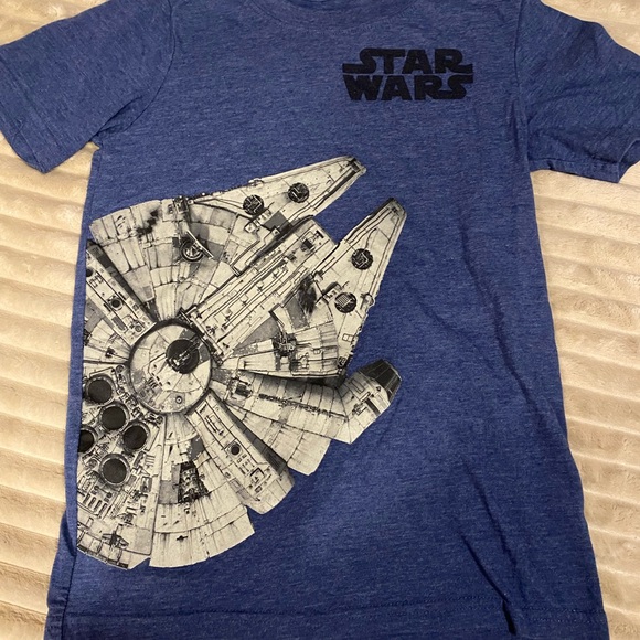 Star Wars Blue Tee with Millennium Falcon - Picture 1 of 2